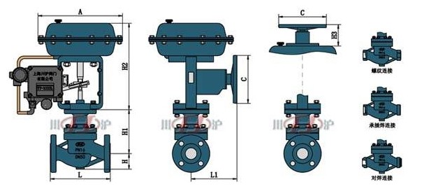 氣動單座調節閥結構圖