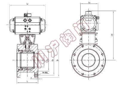 氣動超薄球閥 結構圖