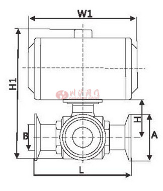 氣動三通衛生級球閥結構圖